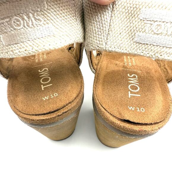 Toms Majorca Cutout Heeled Sandal Natural Yarn Dye Size 10 - Picture 5 of 14